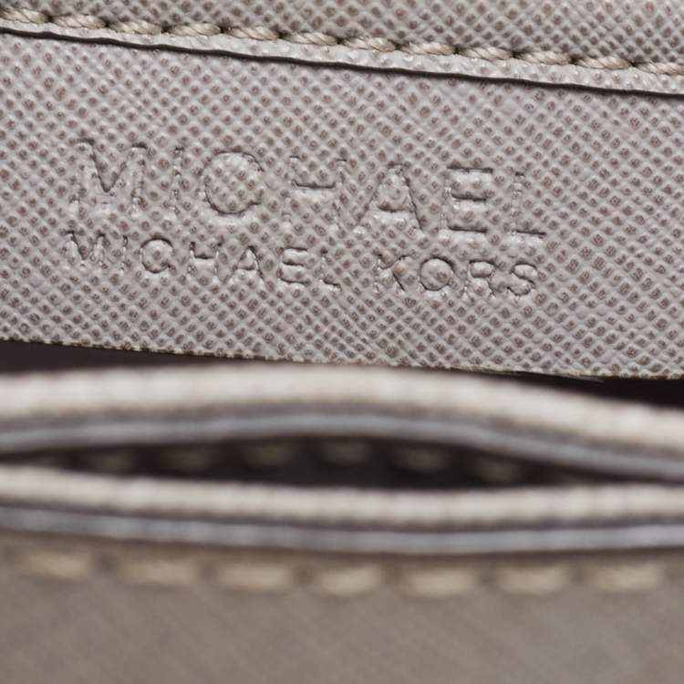 Pre Owned MICHAEL Michael Kors Grey Saffiano Leather Hamilton Traveler Tote