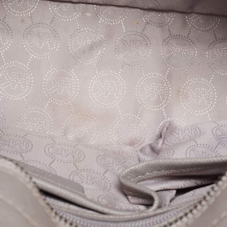 Pre Owned MICHAEL Michael Kors Grey Saffiano Leather Hamilton Traveler Tote
