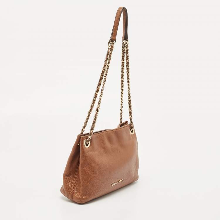 Pre Owned MICHAEL Michael Kors Brown Leather Chain Shoulder Bag