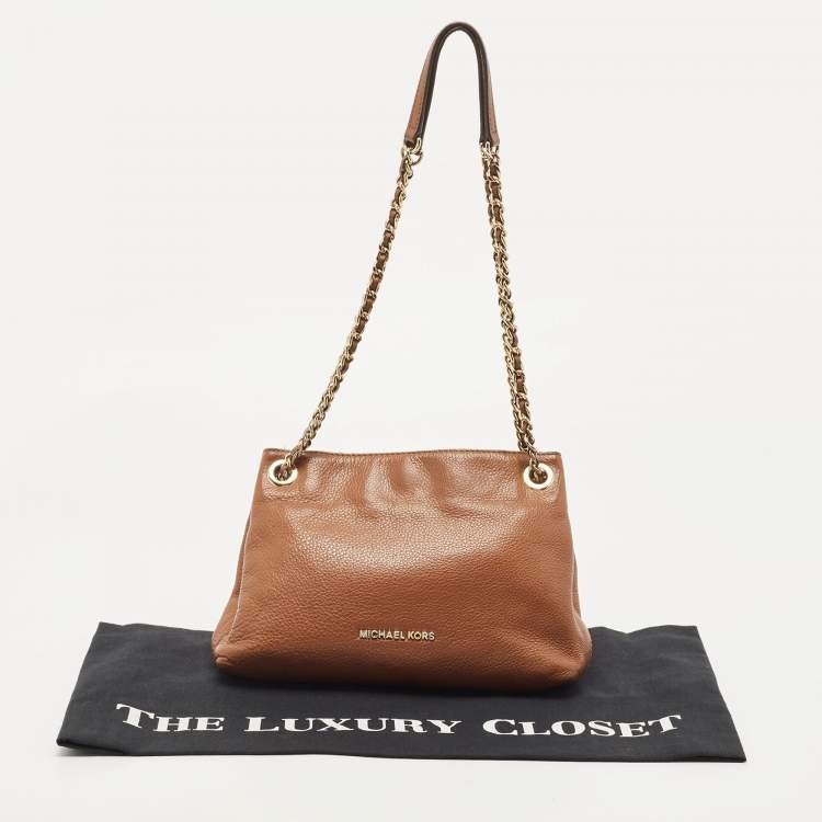 Pre Owned MICHAEL Michael Kors Brown Leather Chain Shoulder Bag