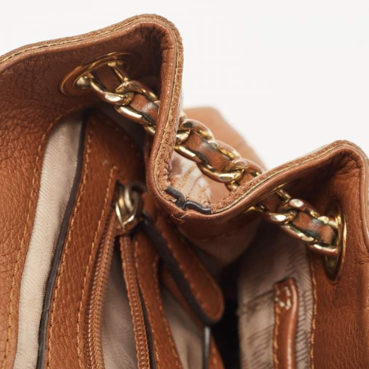 Pre Owned MICHAEL Michael Kors Brown Leather Chain Shoulder Bag
