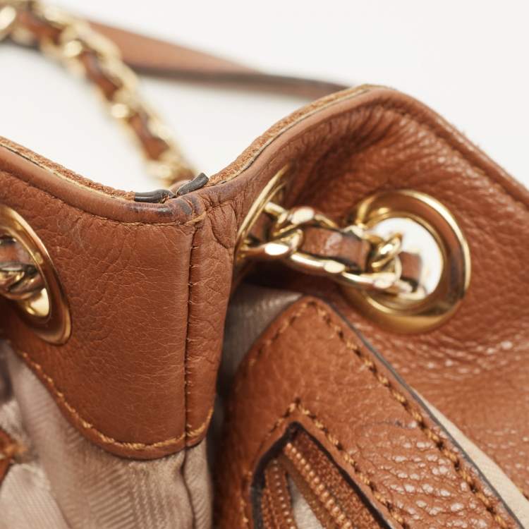 Pre Owned MICHAEL Michael Kors Brown Leather Chain Shoulder Bag