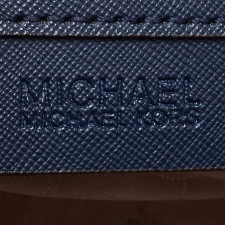 Pre Owned MICHAEL Michael Kors Blue Saffiano Leather Small Selma Crossbody Bag