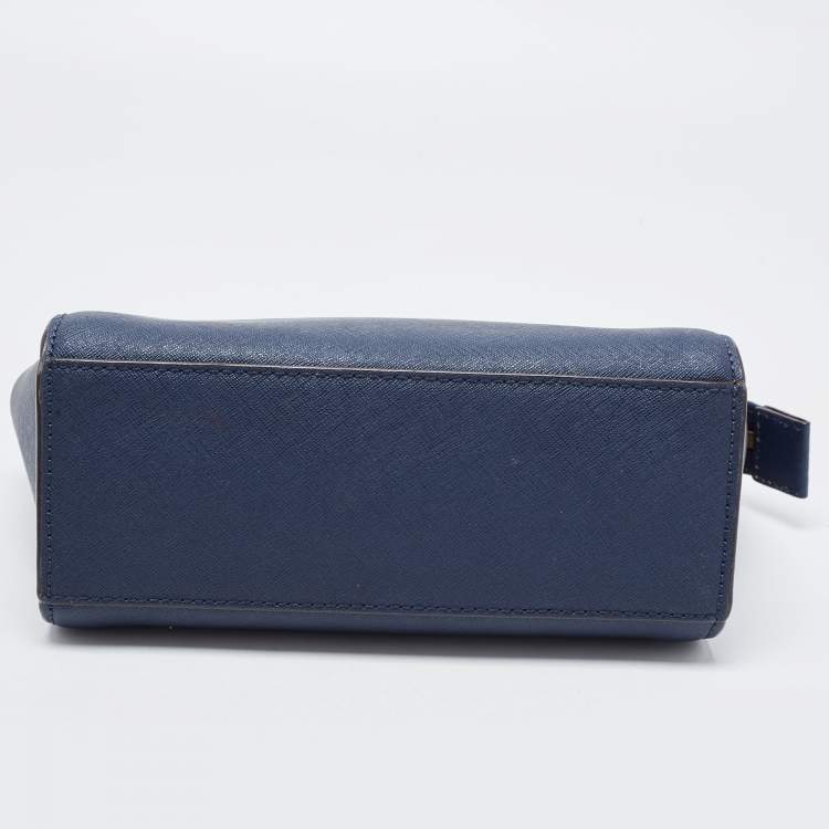 Pre Owned MICHAEL Michael Kors Blue Saffiano Leather Small Selma Crossbody Bag