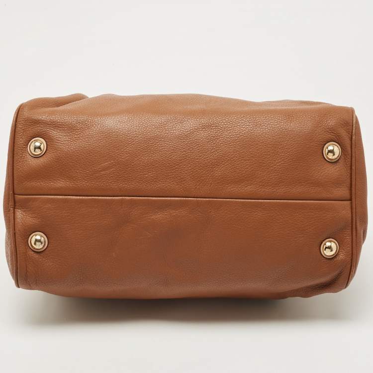 Pre Owned MICHAEL Michael Kors Brown Leather Grayson Boston Bag