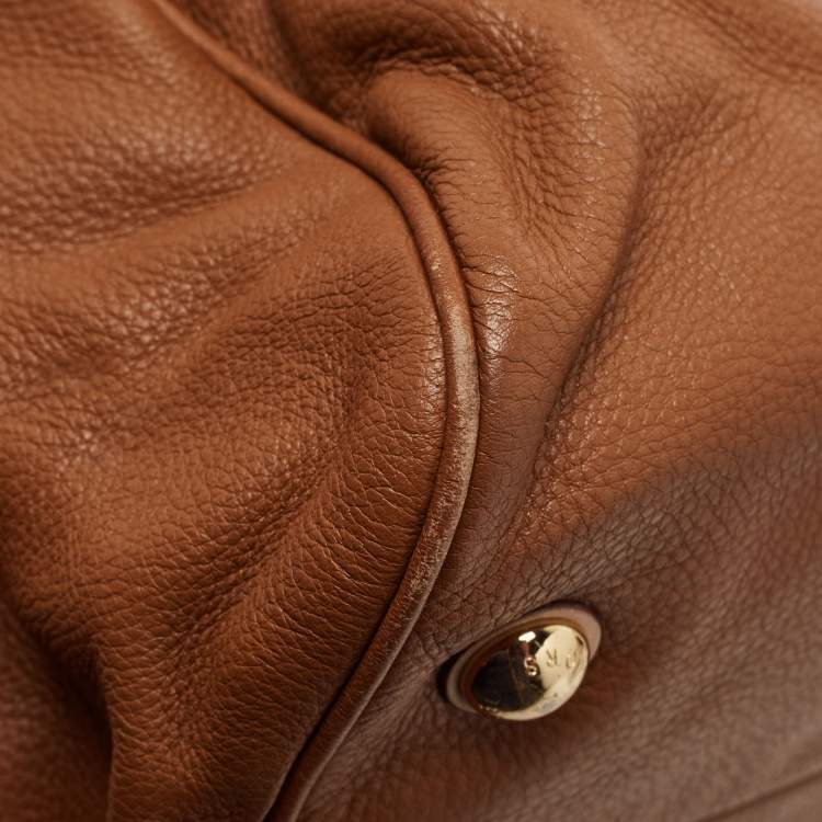 Pre Owned MICHAEL Michael Kors Brown Leather Grayson Boston Bag
