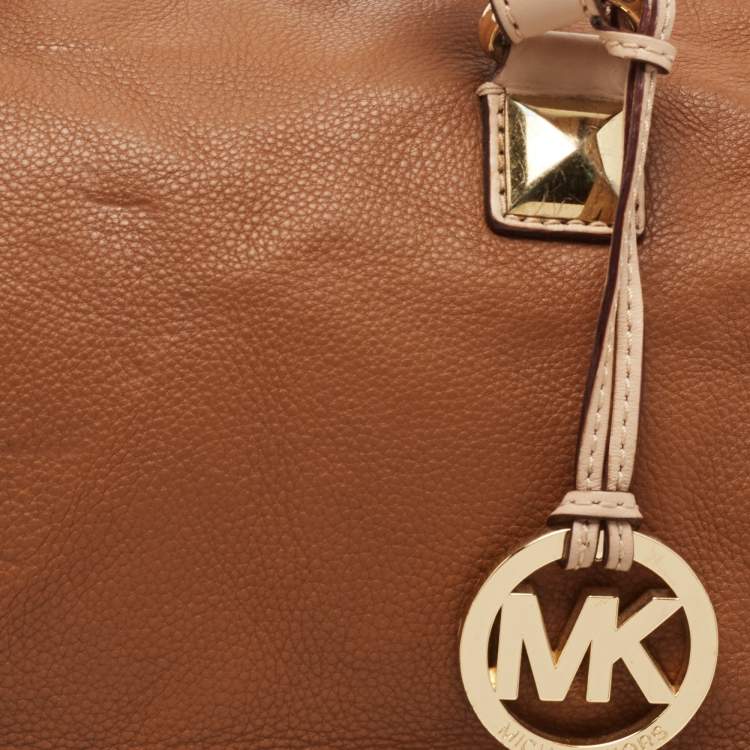 Pre Owned MICHAEL Michael Kors Brown Leather Grayson Boston Bag