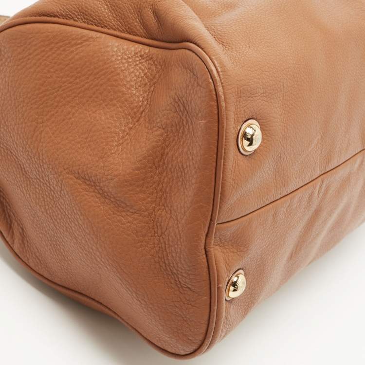 Pre Owned MICHAEL Michael Kors Brown Leather Grayson Boston Bag