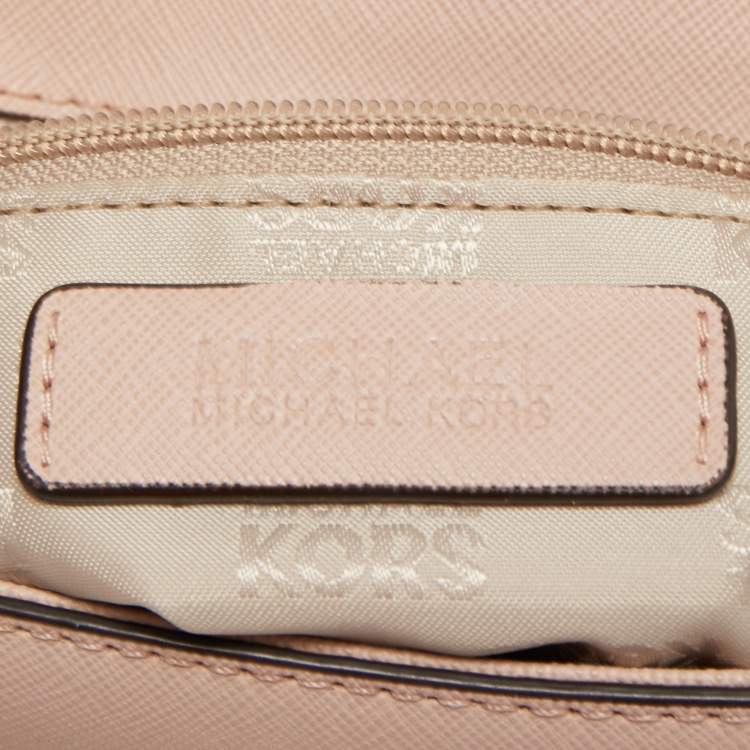 Pre Owned Michael Michael Kors Dusty Pink Studded Leather Tina Shoulder Bag