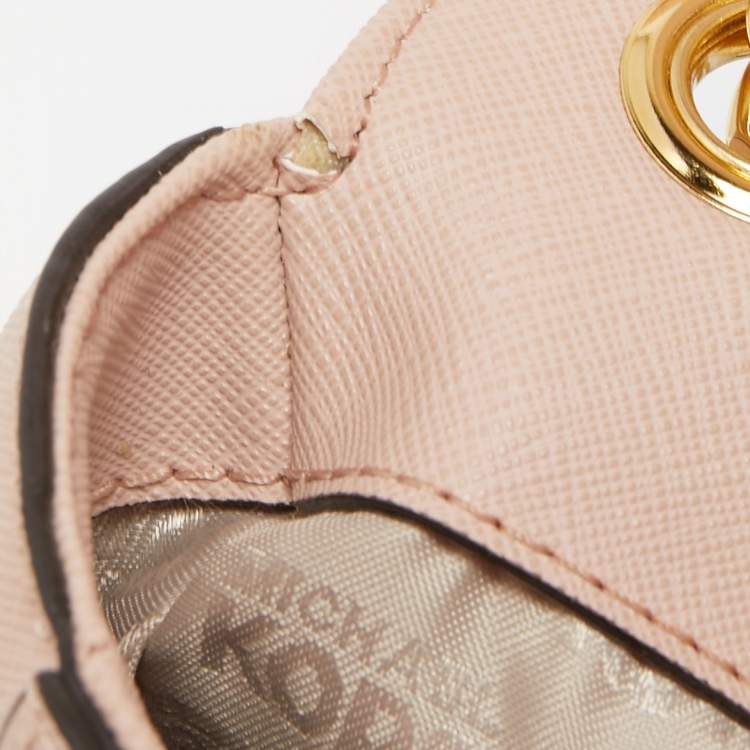 Pre Owned Michael Michael Kors Dusty Pink Studded Leather Tina Shoulder Bag