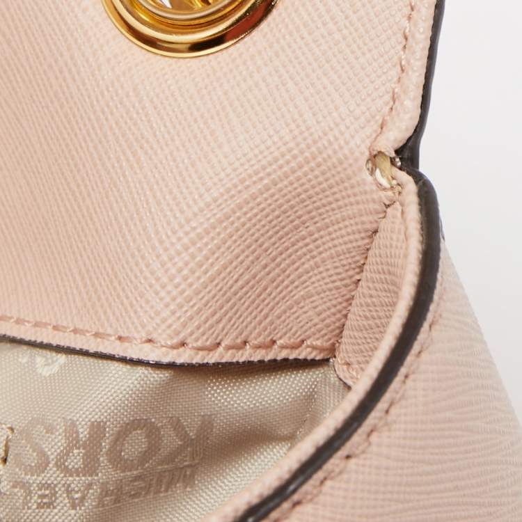 Pre Owned Michael Michael Kors Dusty Pink Studded Leather Tina Shoulder Bag