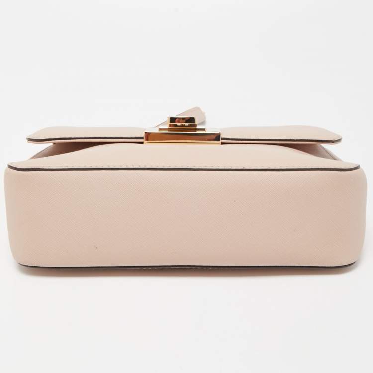Pre Owned Michael Michael Kors Dusty Pink Studded Leather Tina Shoulder Bag