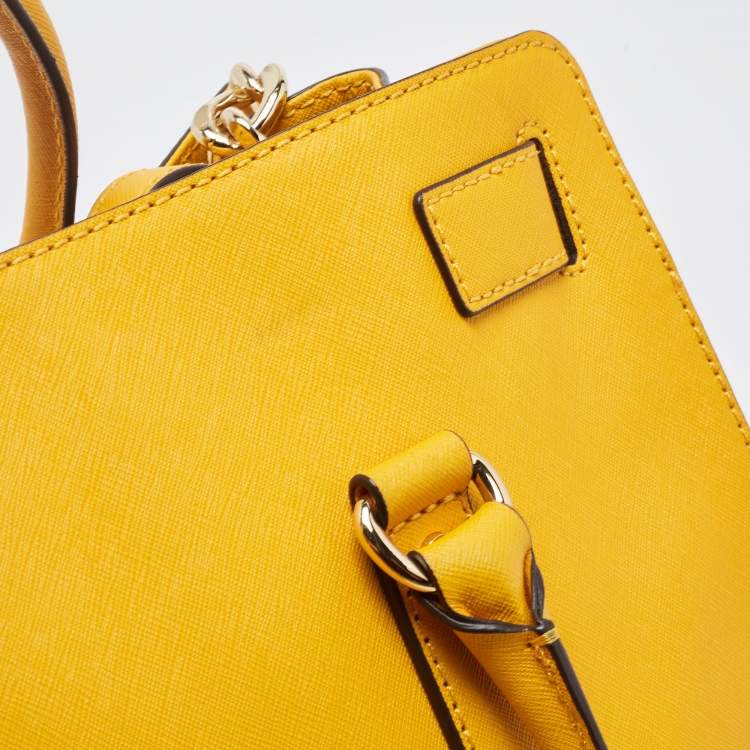 Pre Owned MICHAEL Michael Kors Yellow Saffiano Leather Hamilton North South Tote
