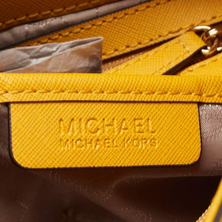 Pre Owned MICHAEL Michael Kors Yellow Saffiano Leather Hamilton North South Tote