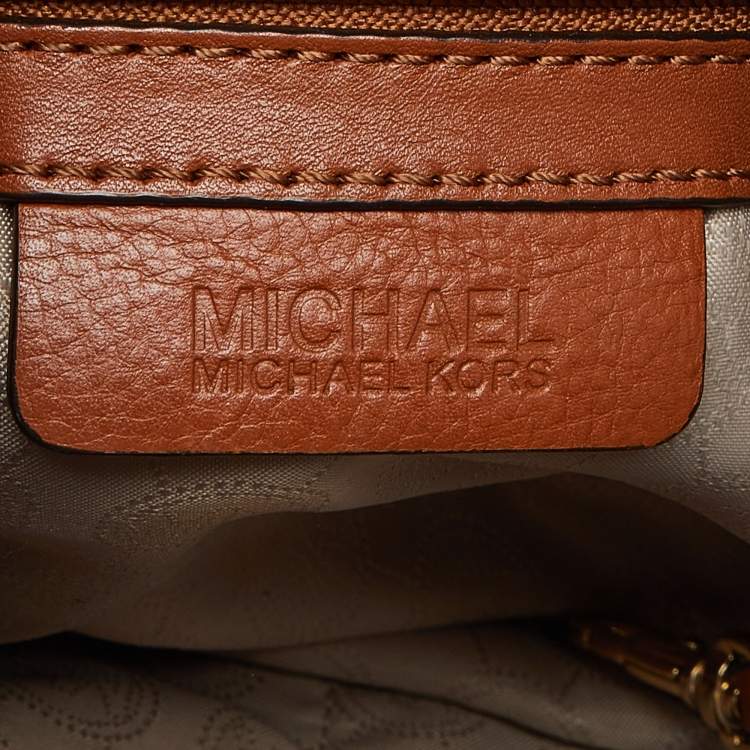 مملوكة مسبقًا MICHAEL Michael Kors Blue/Tan Whipped Stitched Denim and Leather Hamilton Tote