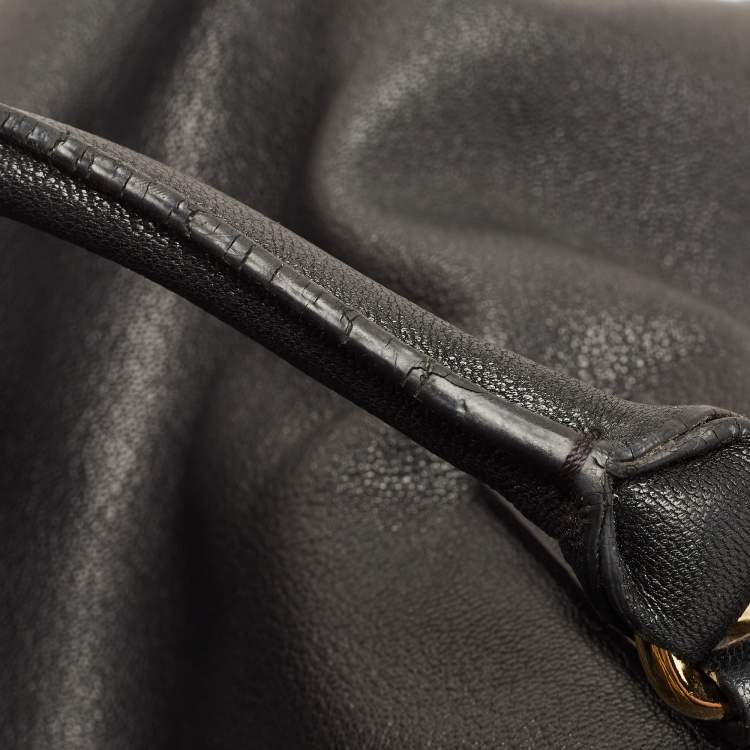 Pre Owned MICHAEL Michael Kors Black Leather Hamilton Tote 