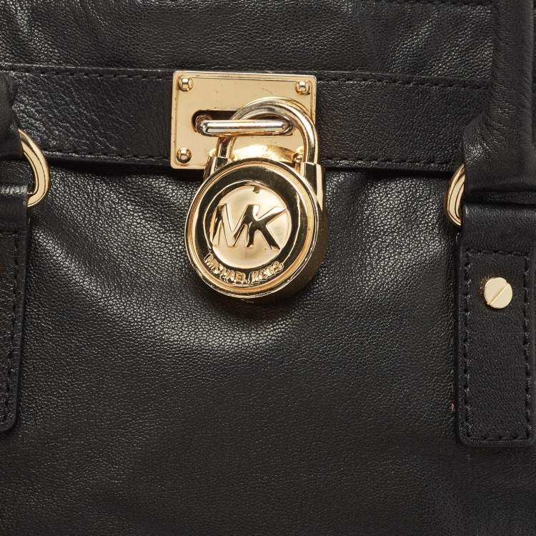Pre Owned MICHAEL Michael Kors Black Leather Hamilton Tote 