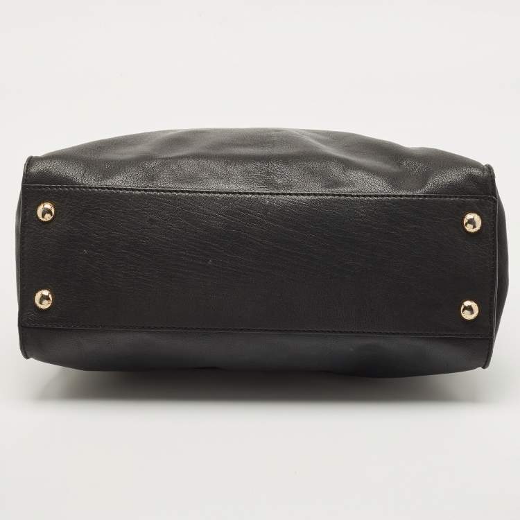 Pre Owned MICHAEL Michael Kors Black Leather Hamilton Tote 