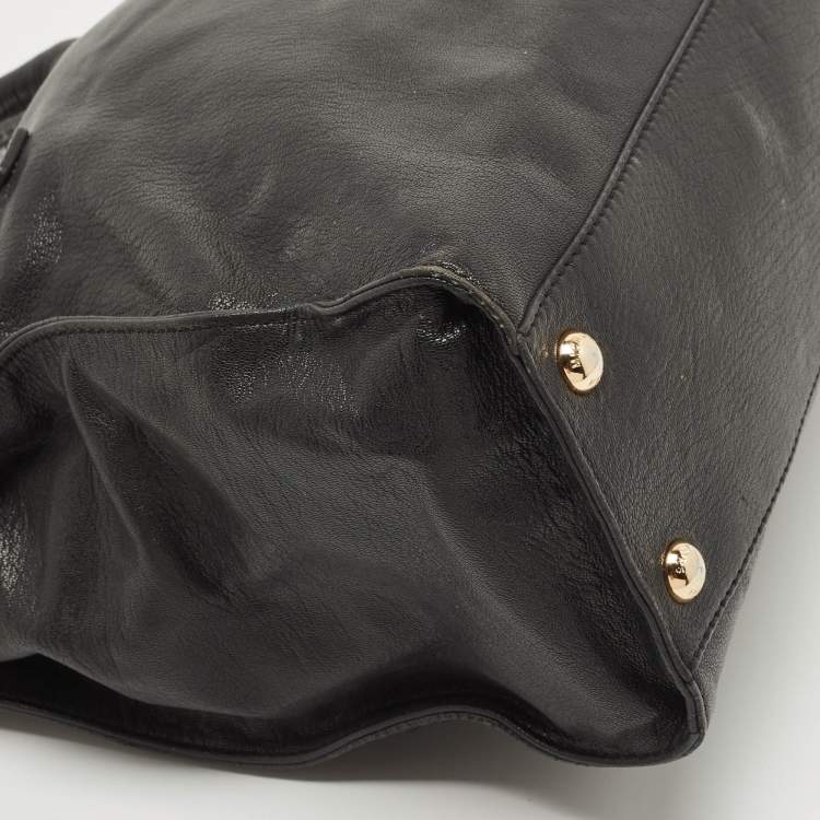 Pre Owned MICHAEL Michael Kors Black Leather Hamilton Tote 