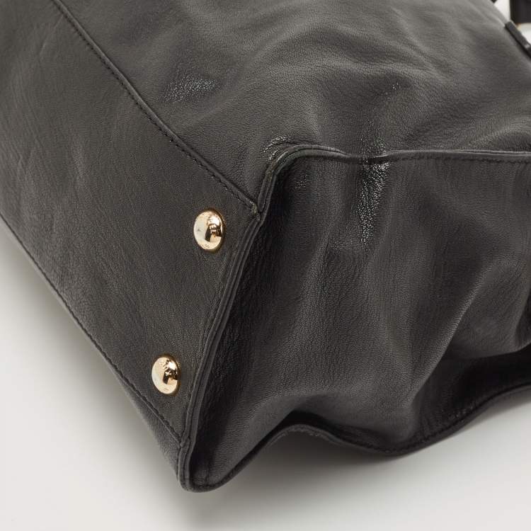 Pre Owned MICHAEL Michael Kors Black Leather Hamilton Tote 