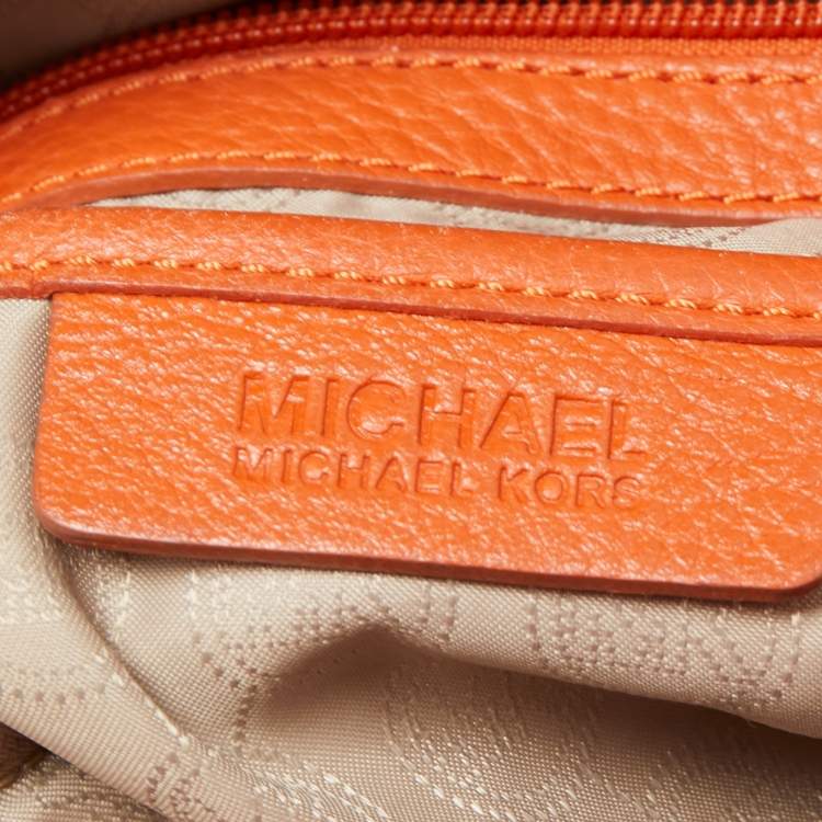 Pre Owned MICHAEL Michael Kors Orange Leather Chain Shoulder Bag