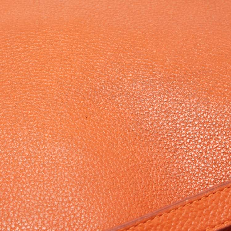 Pre Owned MICHAEL Michael Kors Orange Leather Chain Shoulder Bag