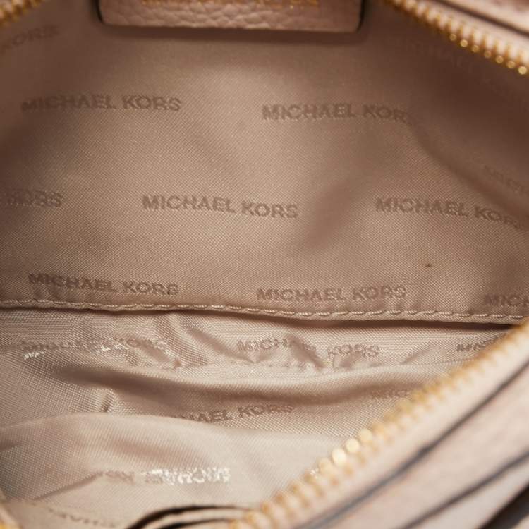 Pre Owned MICHAEL Michael Kors Light Pink Leather Mini Mott Crossbody Bag