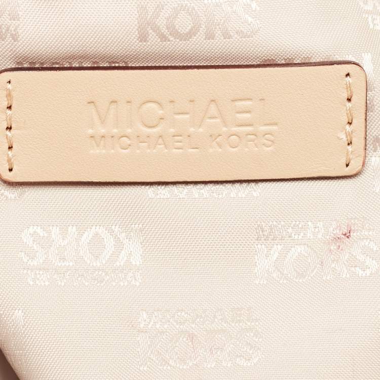 Pre Owned MICHAEL Michael Kors Brown Signature Coated Canvas and Leather Lilly Tote