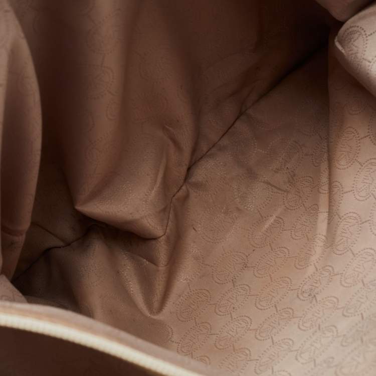 مملوكة مسبقًا MICHAEL Michael Kors Off White/Beige Signature Coated Canvas and Leather Jet Set East West Tote