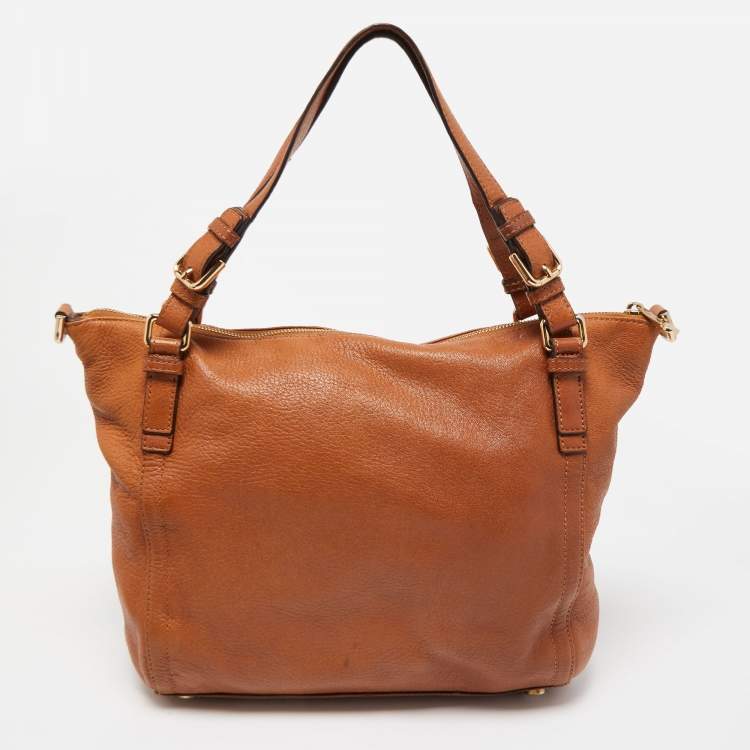 Pre Owned MICHAEL Michael Kors Brown Leather Deneuve Satchel