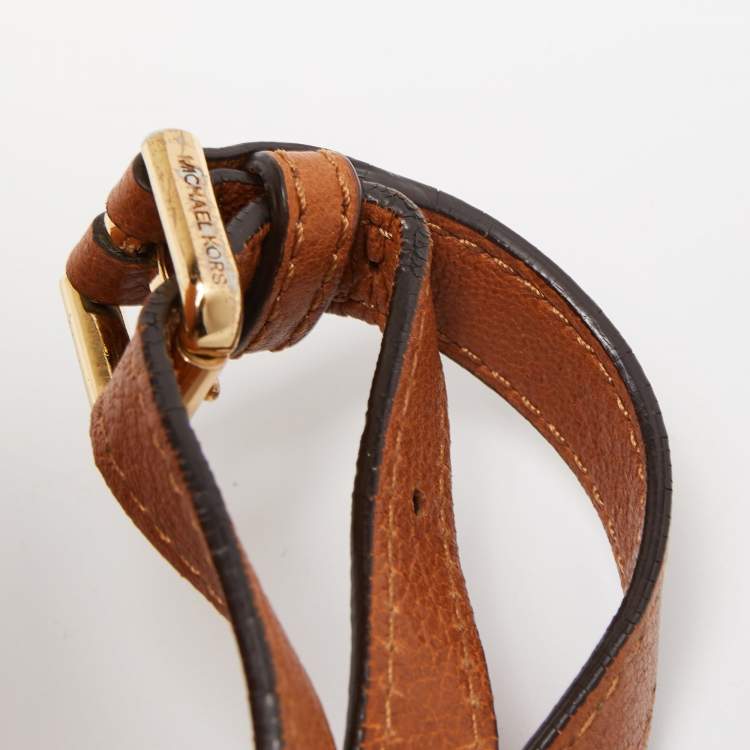 Pre Owned MICHAEL Michael Kors Brown Leather Deneuve Satchel