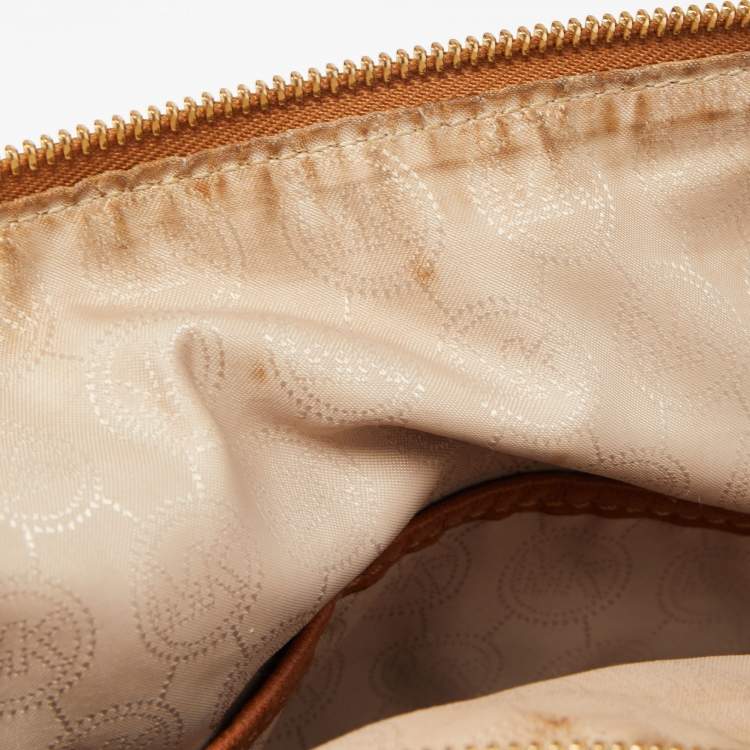 Pre Owned MICHAEL Michael Kors Brown Leather Deneuve Satchel