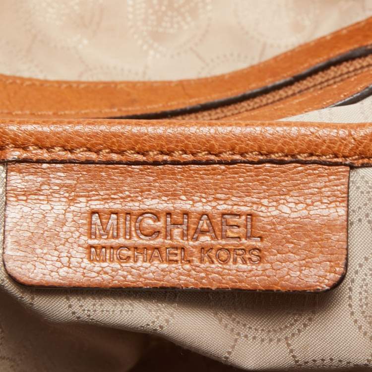 Pre Owned MICHAEL Michael Kors Brown Leather Deneuve Satchel