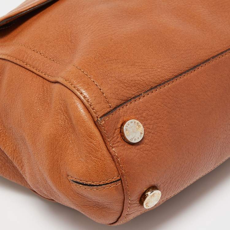 Pre Owned MICHAEL Michael Kors Brown Leather Deneuve Satchel