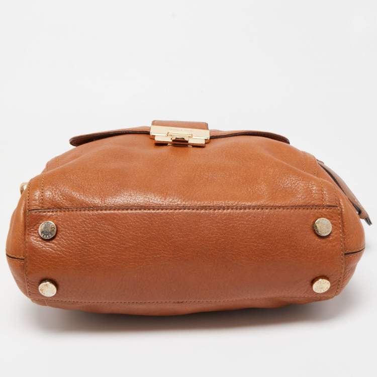 Pre Owned MICHAEL Michael Kors Brown Leather Deneuve Satchel
