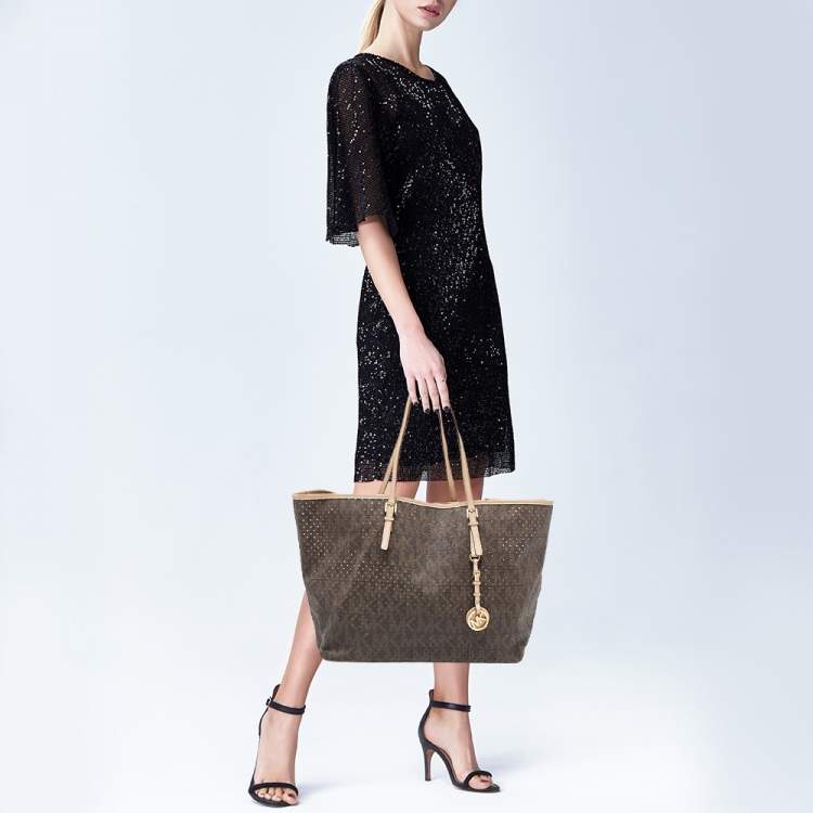 Michael kors shop perforated tote