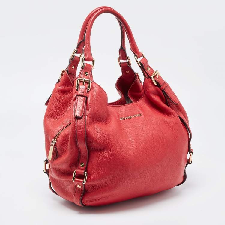 Pre Owned MICHAEL Michael Kors Red Leather Bedford Hobo