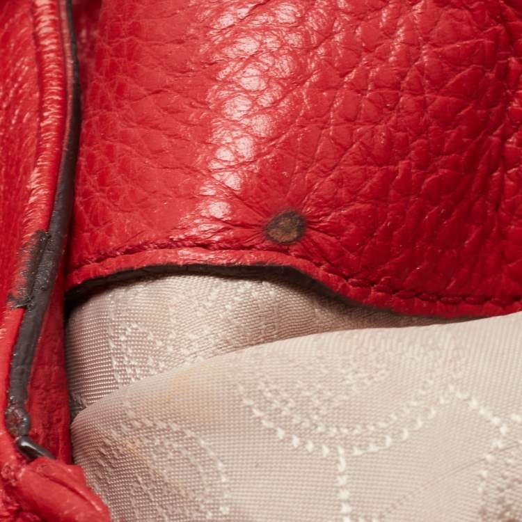 Pre Owned MICHAEL Michael Kors Red Leather Bedford Hobo