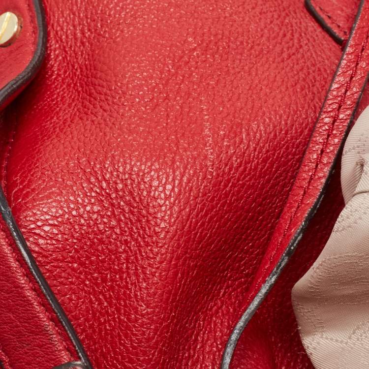 Pre Owned MICHAEL Michael Kors Red Leather Bedford Hobo