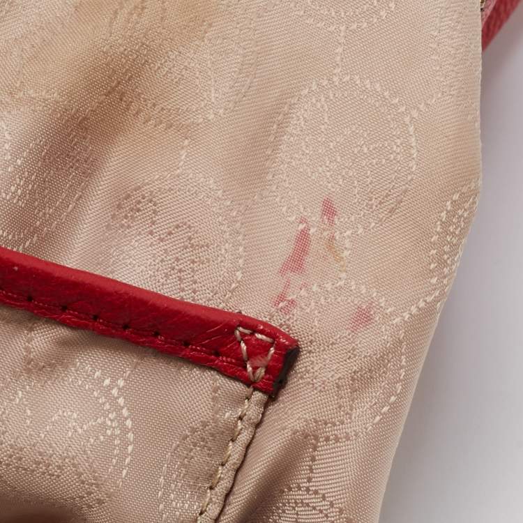 Pre Owned MICHAEL Michael Kors Red Leather Bedford Hobo