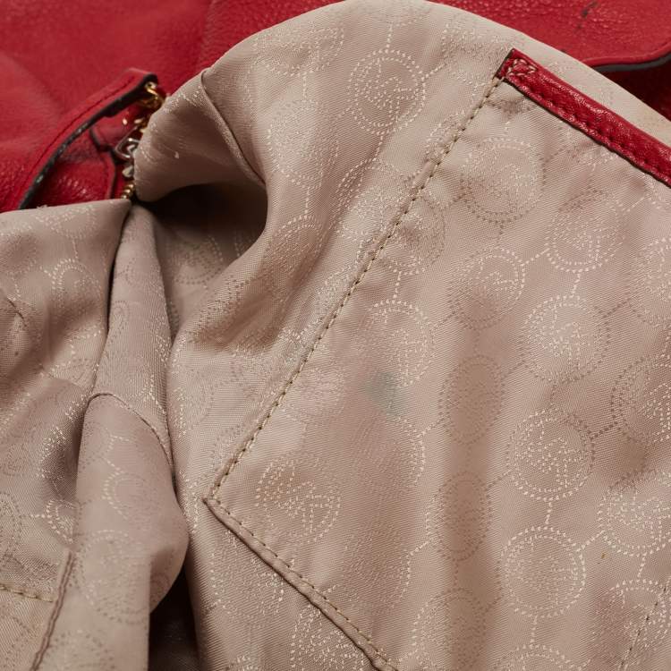 Pre Owned MICHAEL Michael Kors Red Leather Bedford Hobo