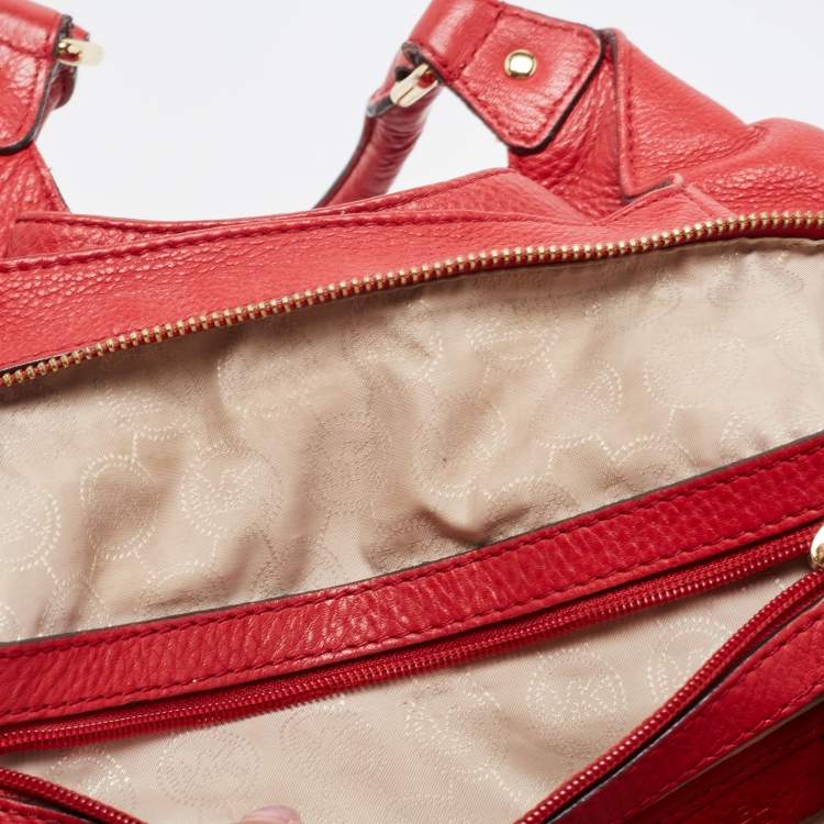 Pre Owned MICHAEL Michael Kors Red Leather Bedford Hobo