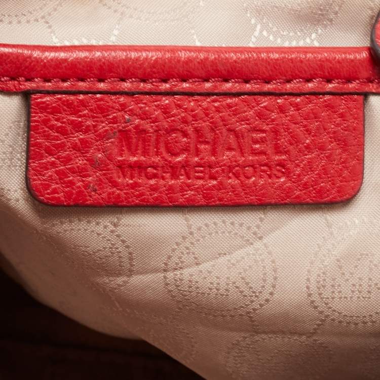 Pre Owned MICHAEL Michael Kors Red Leather Bedford Hobo