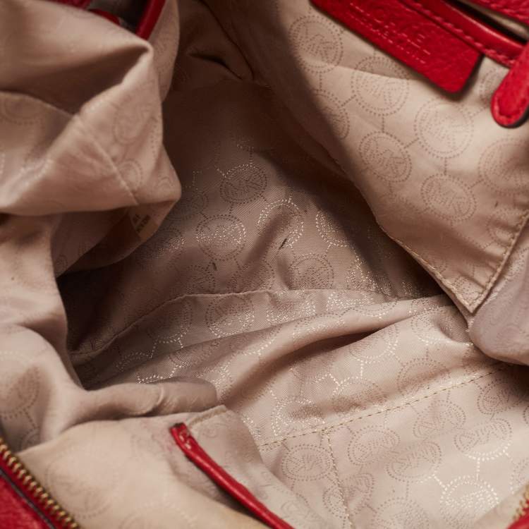 Pre Owned MICHAEL Michael Kors Red Leather Bedford Hobo