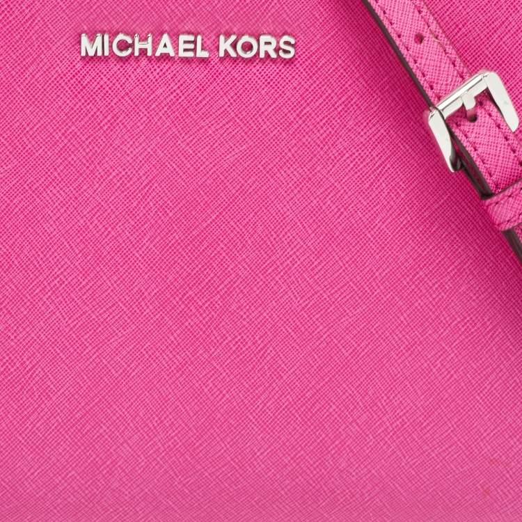 Pre Owned MICHAEL Michael Kors Fuchsia Leather Medium Selma Crossbody Bag