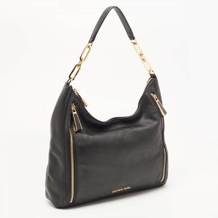 Pre Owned MICHAEL Michael Kors Black Leather Matilda Shoulder Bag