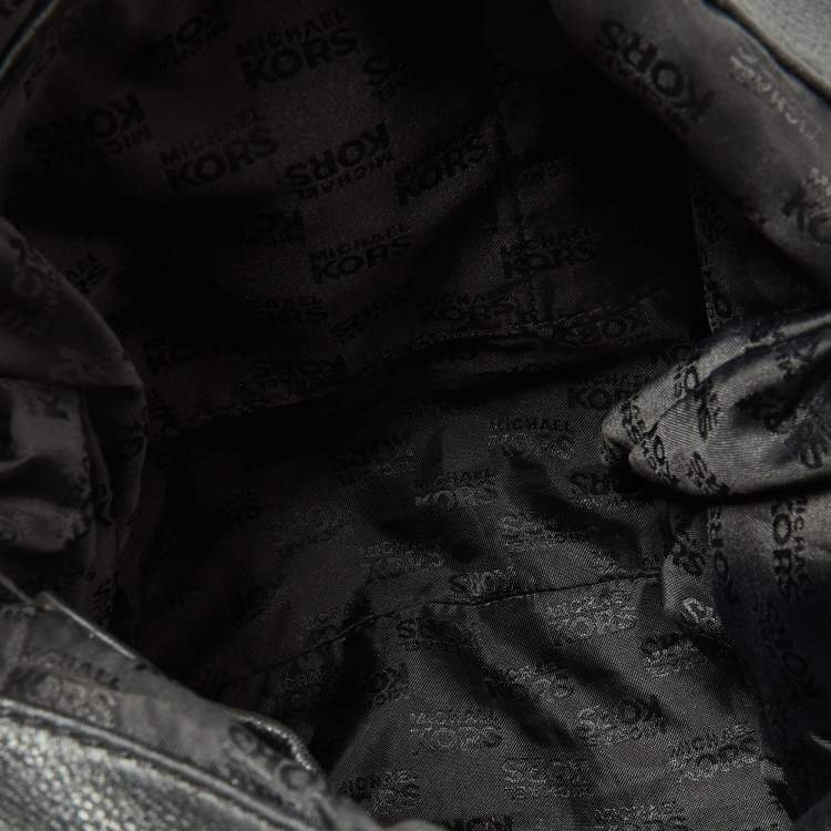 Pre Owned MICHAEL Michael Kors Black Leather Drawstring Shoulder Bag