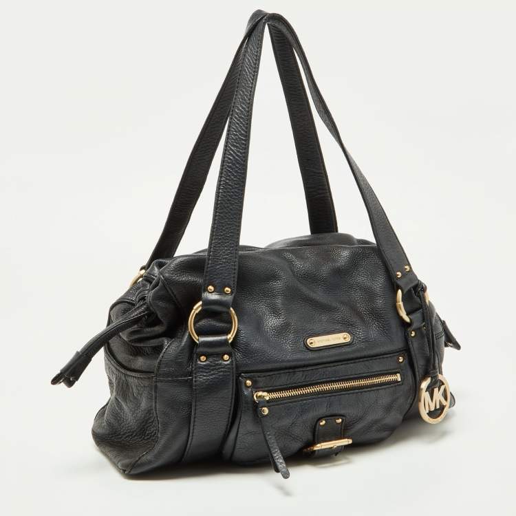 Pre Owned MICHAEL Michael Kors Black Leather Drawstring Shoulder Bag