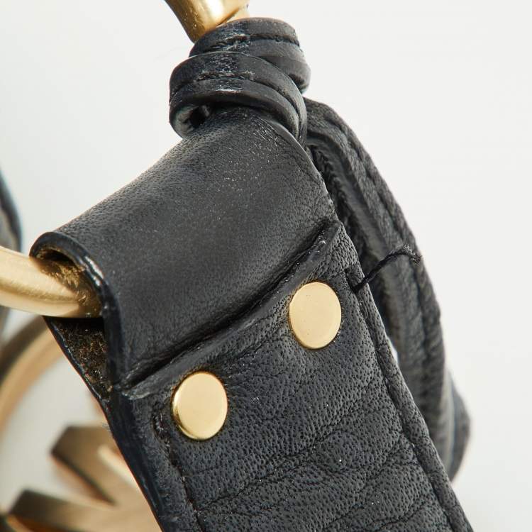 Pre Owned MICHAEL Michael Kors Black Leather Drawstring Shoulder Bag