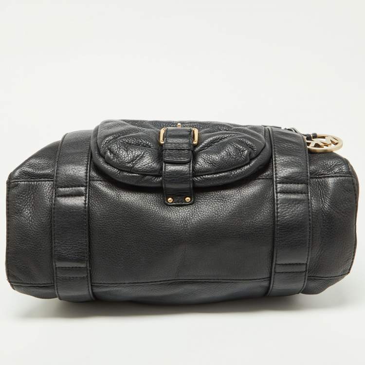 Pre Owned MICHAEL Michael Kors Black Leather Drawstring Shoulder Bag